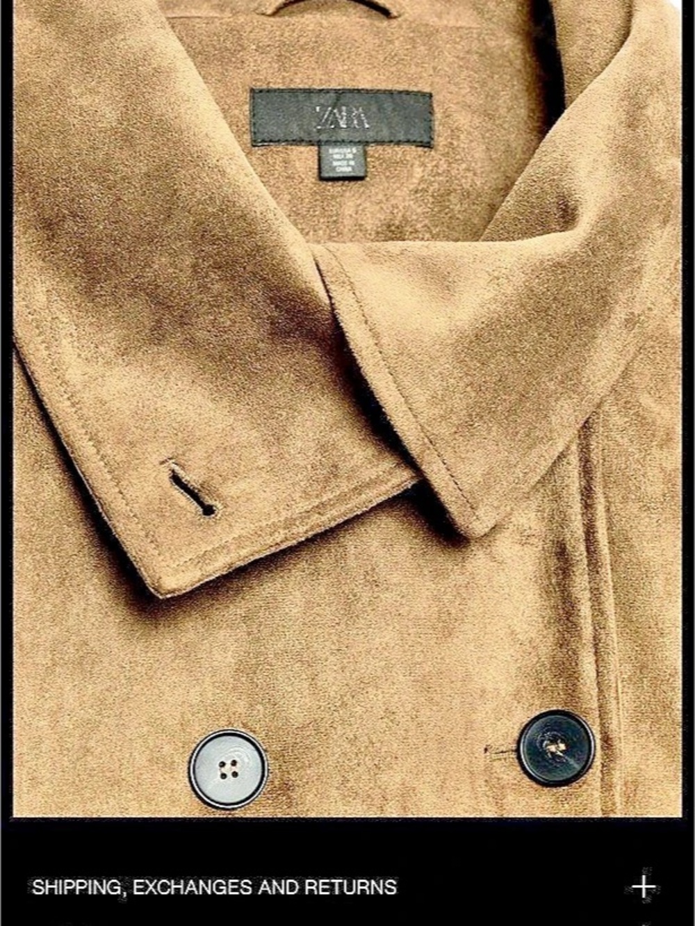 Zara Faux Suede Belted Vest Brown Medium - Picture 7 of 9